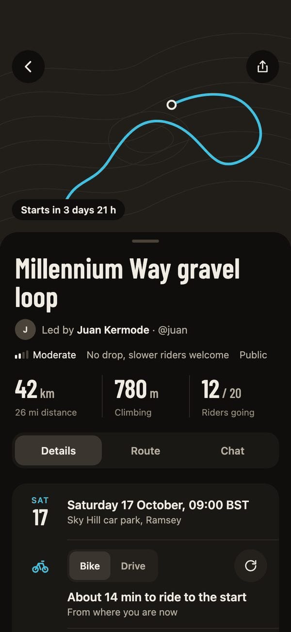 Ride screen